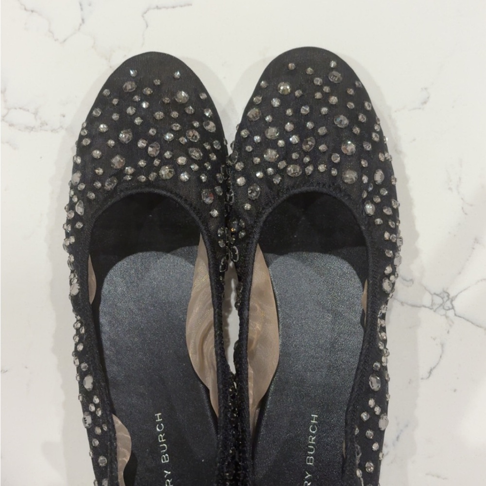 TORY BURCH SHIMMERING-GEM FLATS